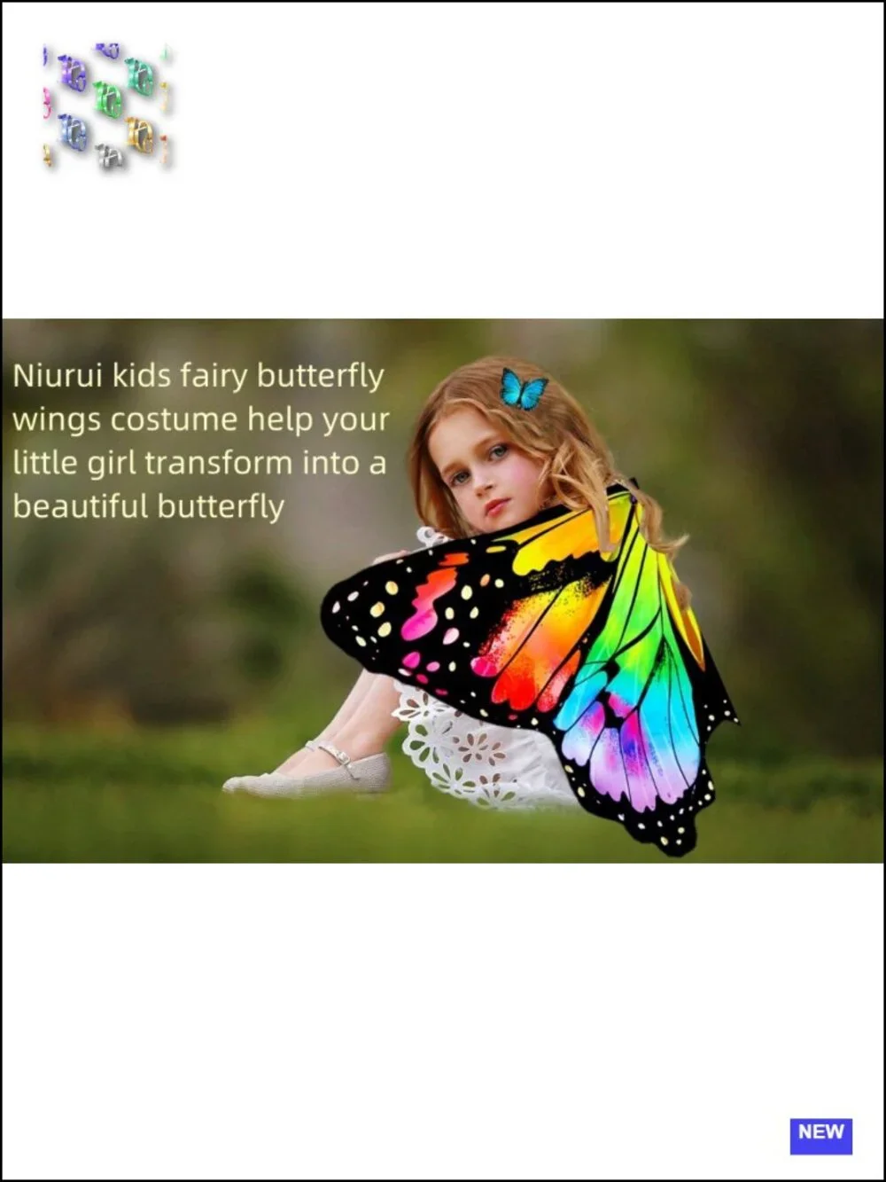 Kids Fairy Butterfly Wings Costume Dress Up Halloween Toddler Pretend Play